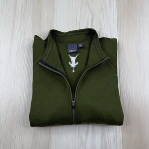 Ibex Merino Wool 1/2 Zip Pullover - Made In USA Men's Size XL Green
